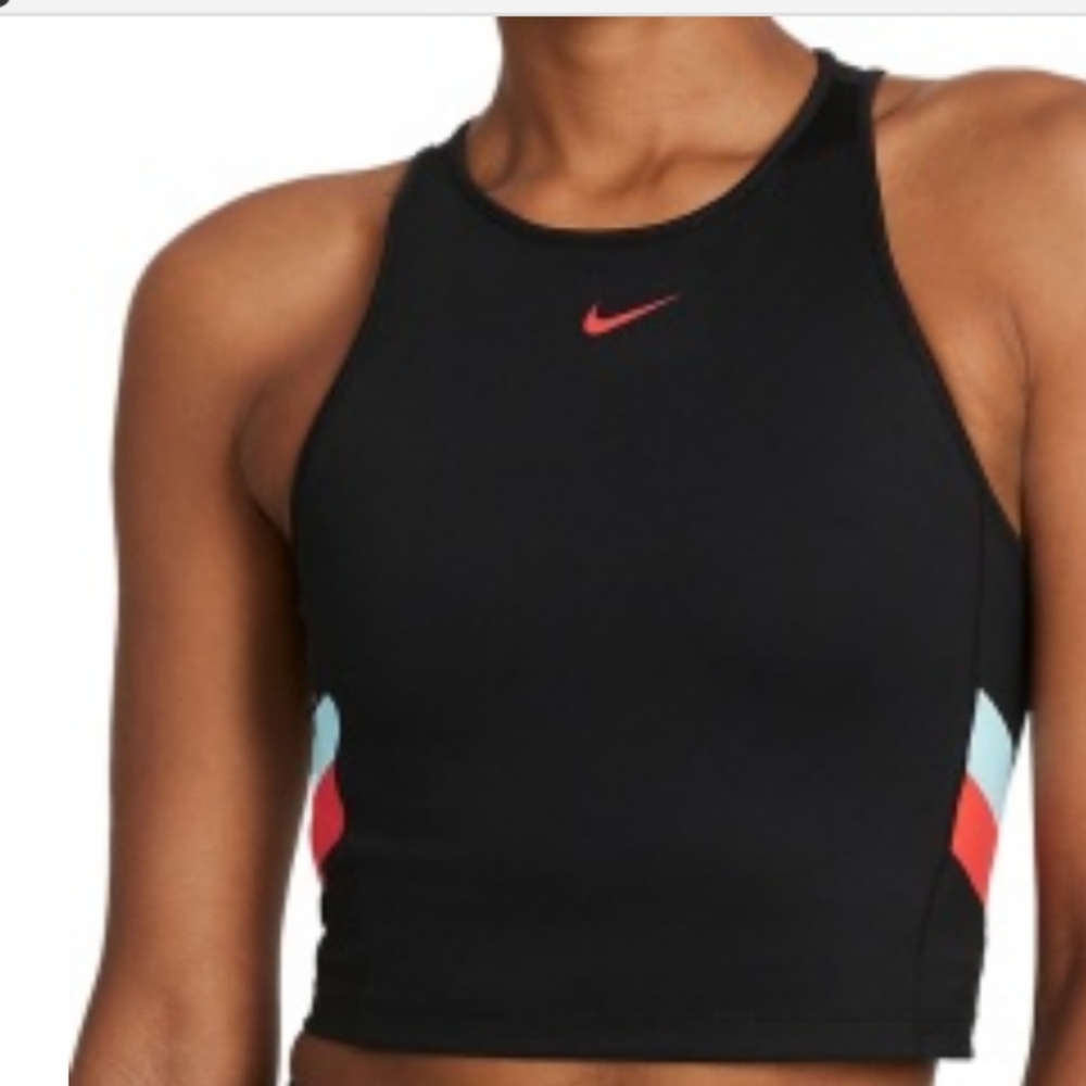 Nike Stripe Cropped XS Black / Chile Red